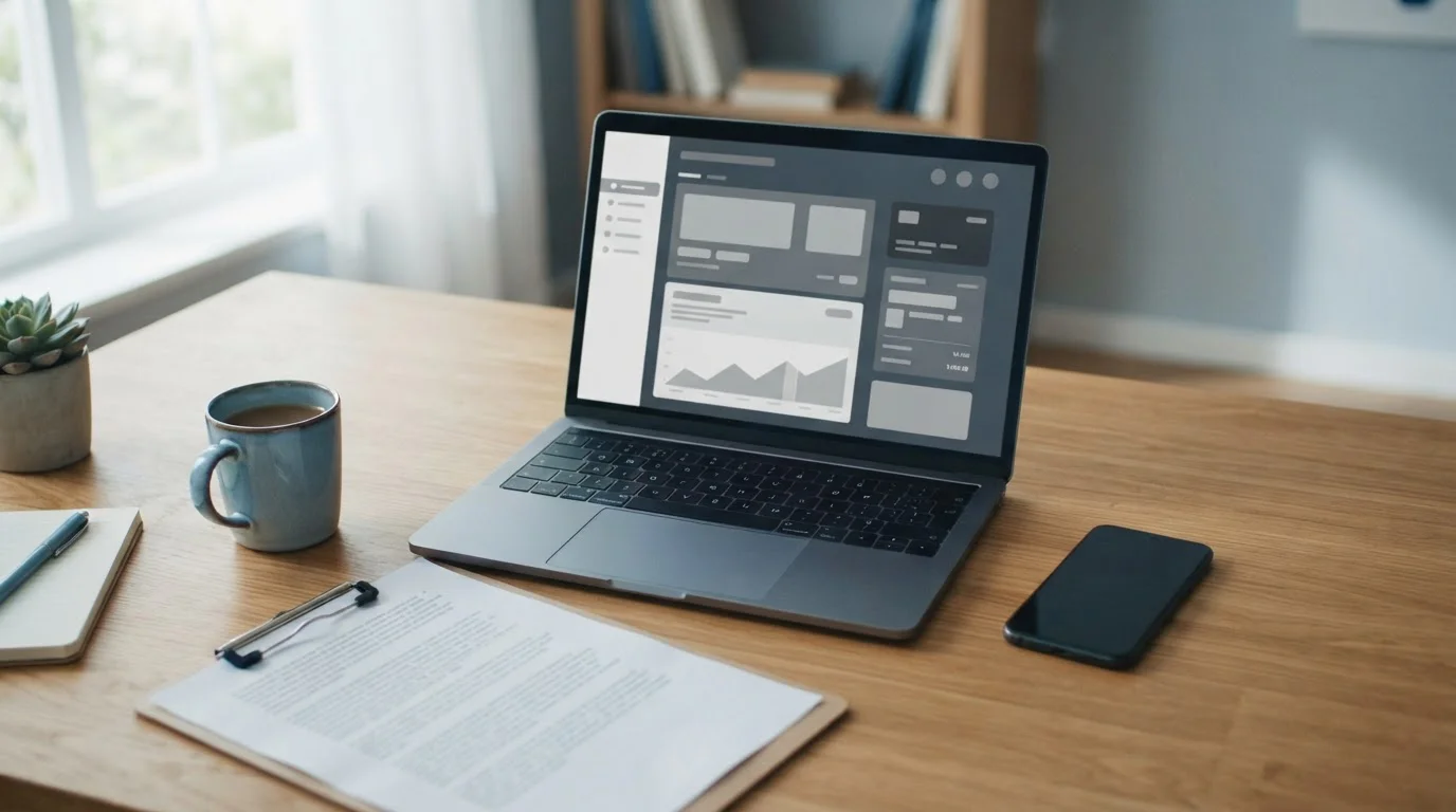 Mesa de trabajo con ordenador mostrando plataforma de apuestas y documentación legal sobre pagos con Visa en España