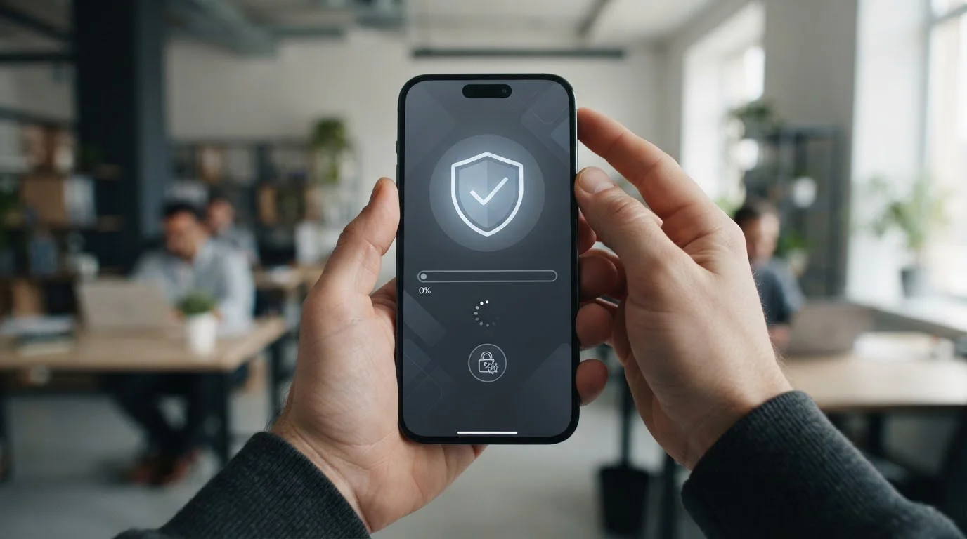 Proceso de verificación de aplicación de apuestas en smartphone con sello DGOJ