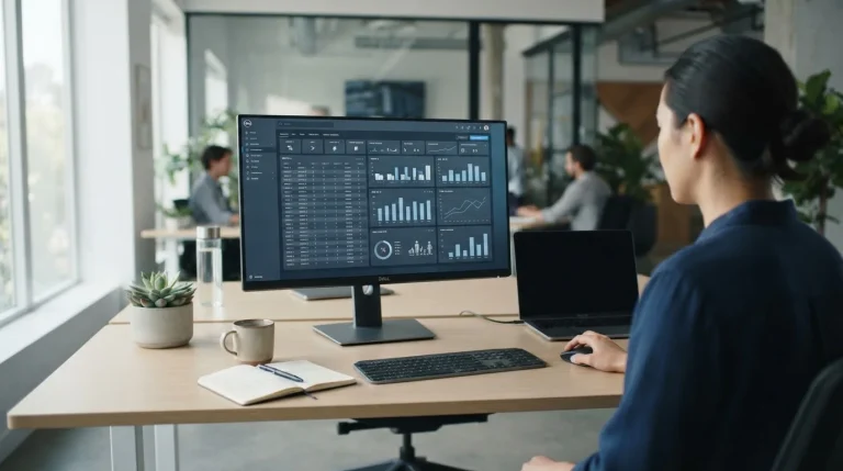 Pantalla de ordenador mostrando interfaz de software de apuestas deportivas con datos abstractos