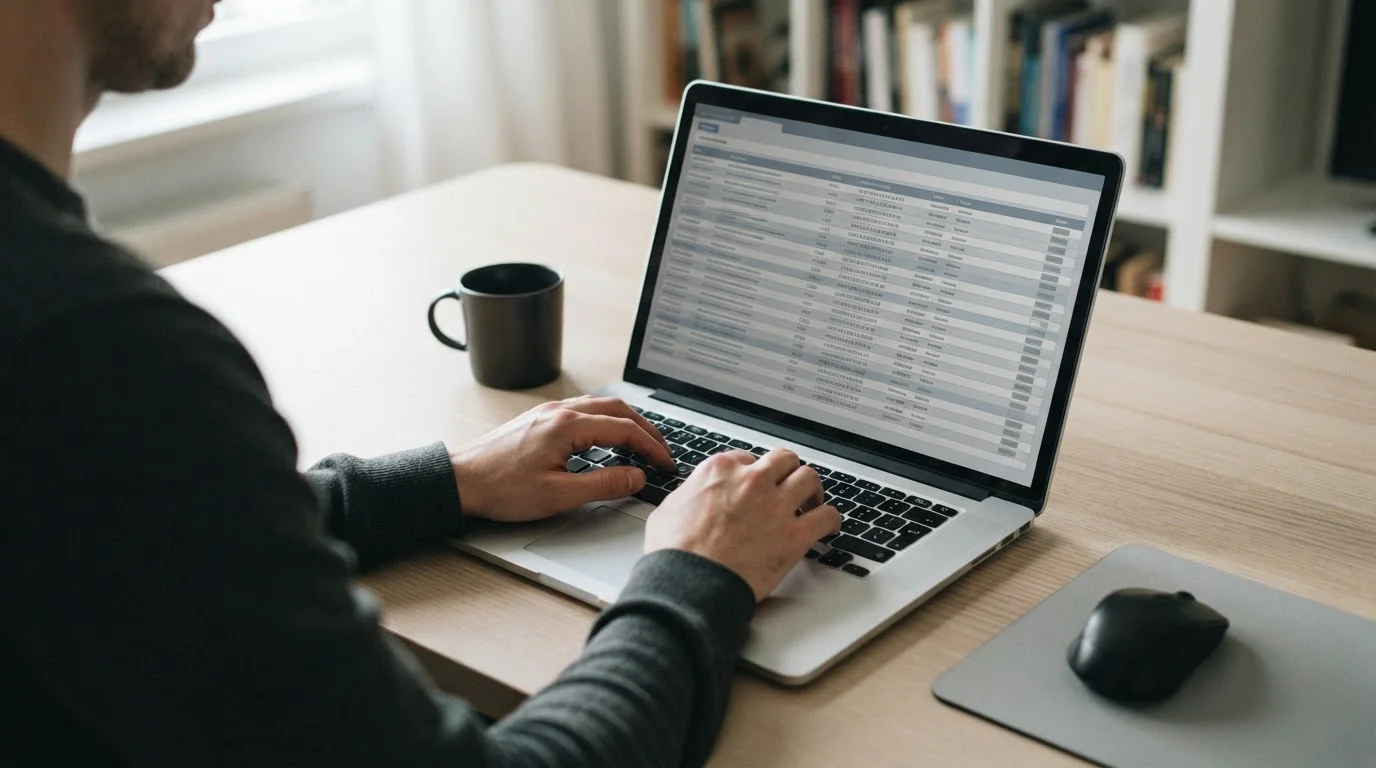 Manos sobre teclado consultando el registro oficial de operadores autorizados por DGOJ